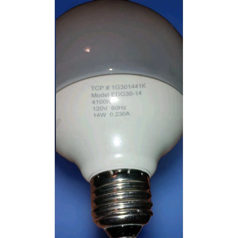 TCP (1) TCP 14w=60w 120v Self Ballasted G30 Soft White