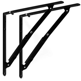 So-Tech® Folding Shelf Brackets 305 x 305 x 27.5 mm Black Steel Wall Bracket Load Capacity 70 kg Design Meets Function 1 Pair