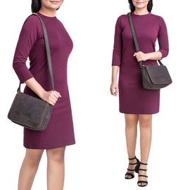 STILORD 'Malou' Vintage Leather Handbag for Ladies Elegant Shoulder Bag Small Women's Purse Classic Crossbody Bag Evening Bag Party Bag Genuine Leather, Colour:dark - brown