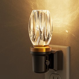 L LOHAS LED Night Light, Dimmable Night Lights Plug into Wall, Automatic Nightlights Plug in, Light Sensor, 3000K 100LM Adjustable Brightness, LED Nightlight Crystal for Bathroom Bedroom Hallway,1Pack