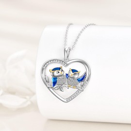 YAFEINI Sterling Silver Owl Necklace for Women - Pendant Jewellery for Mother's Day, Birthday Gifts for Girls, Mother, Daughter