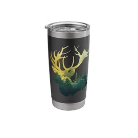 Majestic Forest Stag Trees Silhouette Blend Stainless Steel Insulated Tumbler