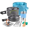 Unbranded TOMSHOO 20pcs Outdoors Camping Pot Set Portable Aluminum Cookware
