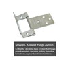 50mm Cranked Flush Hinges with Complete Fittings – Silver Zinc