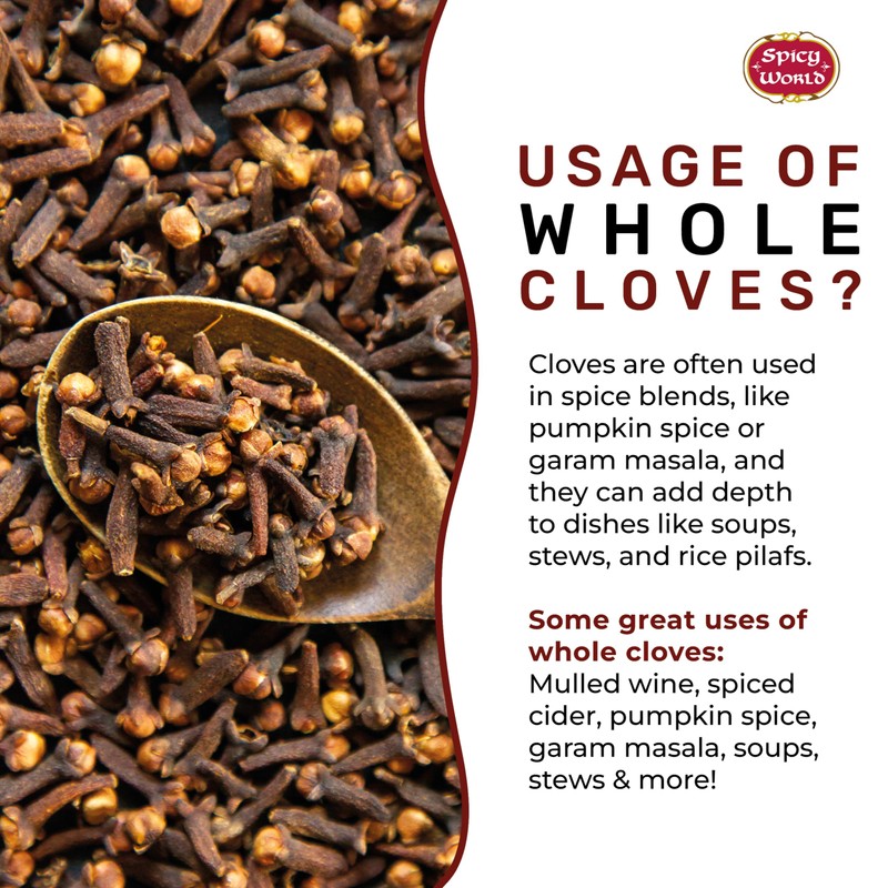 Whole Cloves 7 Oz Bag - Great for Foods, Tea,