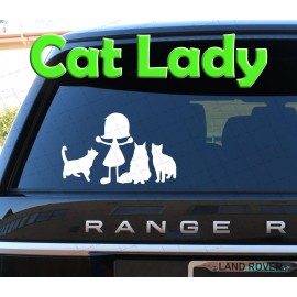 Unbranded Cat Lady Pride - Vinyl Decal - Crazy Childless Cat Lady Car Window Decal