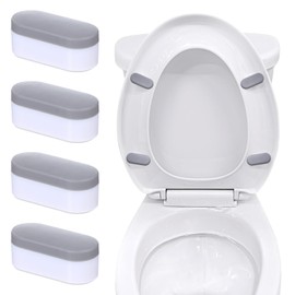 Universal Toilet Seat Bumpers, 4 Pcs Rubber Bidet Attachment Strong Self Adhesive Toilet Seat Spacers Extra Thickness Toilets Seats Riser Pads Toilets Shims for Home, Hotel, Hospital (Gray)