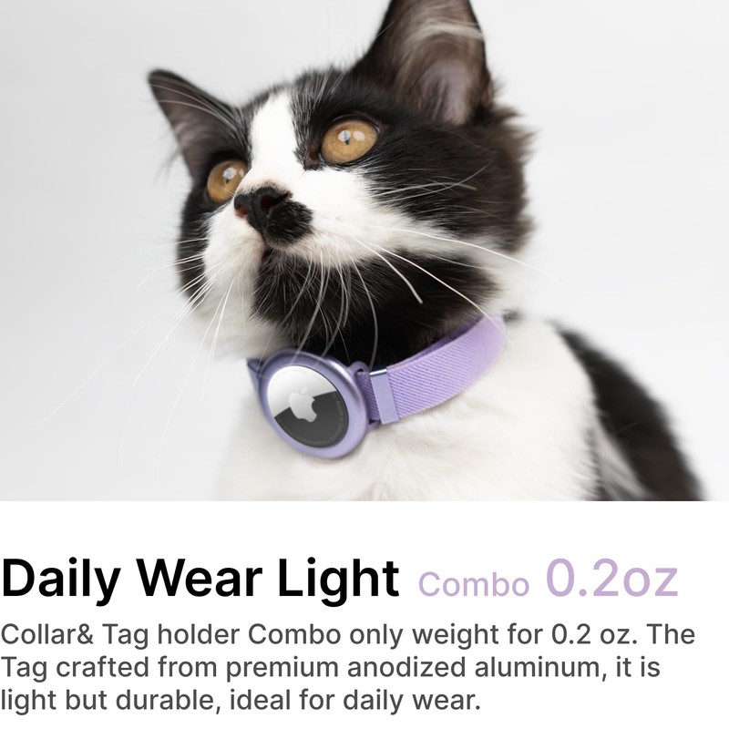BuddyArmor Cat Airtag Collar, US IDA Gold Award Cat Safety