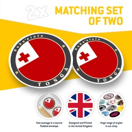 2 x Heart Stickers 10 cm - Nuku'alofa Tonga Flag Travel Fun Decals for Laptops,Tablets,Luggage,Scrap Booking,Fridges #5095
