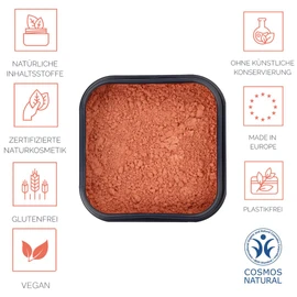 vary vace Blush Georgia (peach/gold) refill, blush, powder without binding agent (does not stick, easy on the skin), certified natural cosmetics, vegan, in tin container, refillable and plastic-free