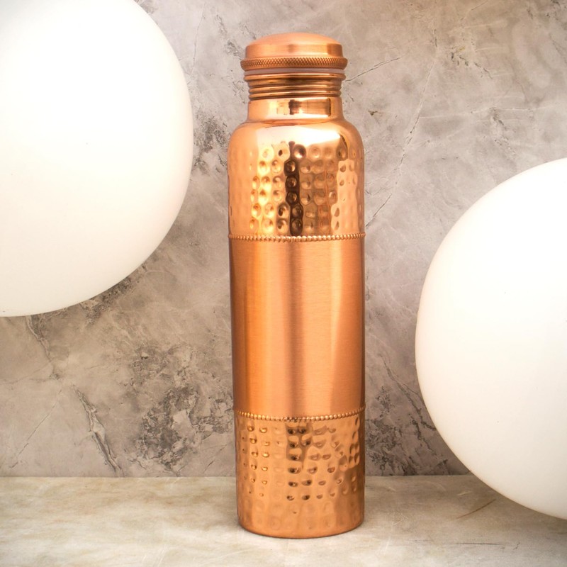 ANCIENTIMPEX Pure Copper Drinking Water Bottle Mid Plain Style 1000