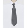 Allegra K Men's Pre-Tied Adjustable Zip Plain Tie Tie, gray