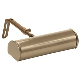 House of Troy Advent Collection ABLED7-71, LED Picture Light with Slide Arm for Adjustable Extension, Battery Operated with Switch on Shade, 7" Metal Shade with Integrated LED, Antique Brass