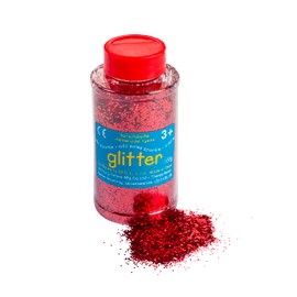 Glitter | 100 Gram tub | Shaker lid for Easy Pouring | Arts and Crafts | Glitter Art | Red