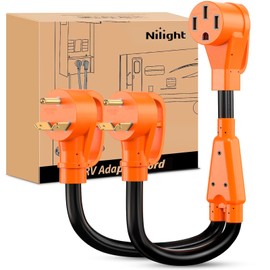 Nilight RV Y Splitter Adapter Cord 30 Amp to 50 Amp TT-30P Male Plug to 14-50R Female Receptacle Heavy Duty Electrical STW Wire Waterproof Cord for RV Camper Van Trailer