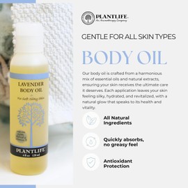 Plantlife Ylang Ylang Body Oil - Moisturizing Natural Body Oil for All Skin Types - Nourishing Dry Skin and Making It Feel Soft and Silky for Women & Men - Bath, Body & Massage Oil - 4oz