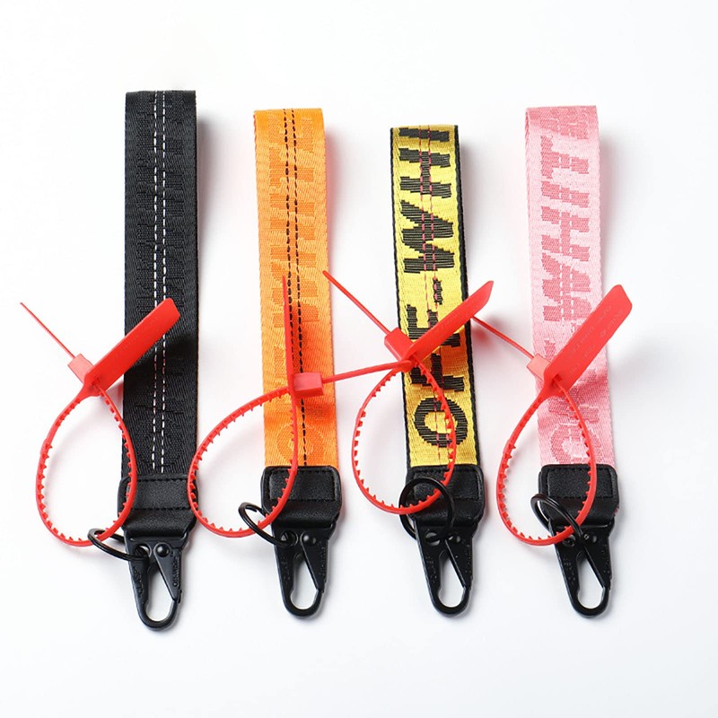 LUVEHANDICRAFT Classic Keychain, Lanyard Keychain, White Wristlet Keychain Lanyard for