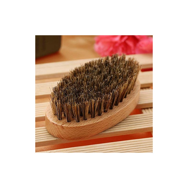 Cepillo para barba, cerdas de jabalí de bigote para hombres