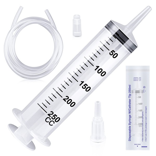 Ysimple Large Capacity Plastic Syringe with 1m Tube,for Liquids, Oil