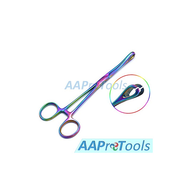AAProTools 7" Slotted Locking Foerster Sponge Forceps Multi Titanium