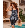 Hanna Nikole Plus Size Two-Piece Rash Guard Womens Tankini Swimsuits