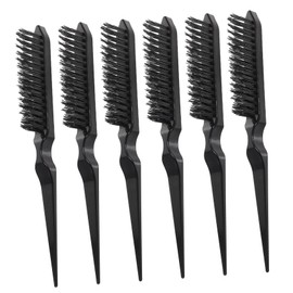 Vaguelly 6Pcs Hair Teasing Comb for Men Professional Three Row Pin Tail Combs Detangling Tool for Natural Hair Durable Friction for Hair Styling and Volume