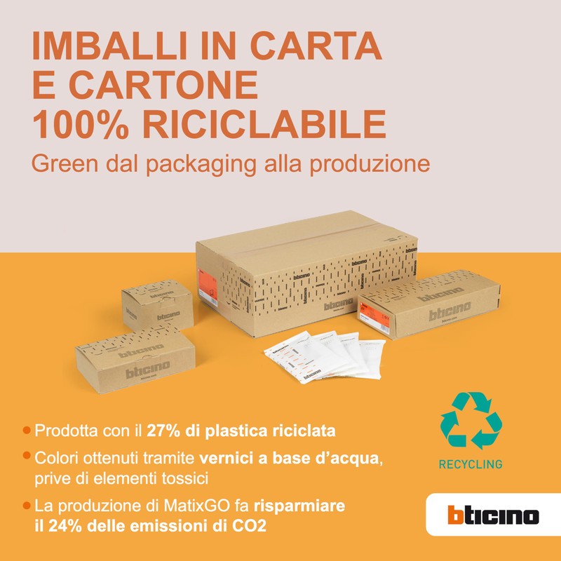 BTICINO MatixGO Segnalatore acustico 1 modulo Bianco SJW4351V230F Suoneria bronzo