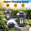 Amzxart 2 Pack Solar Lantern Outdoor Lights, Upgraded Flame Solar