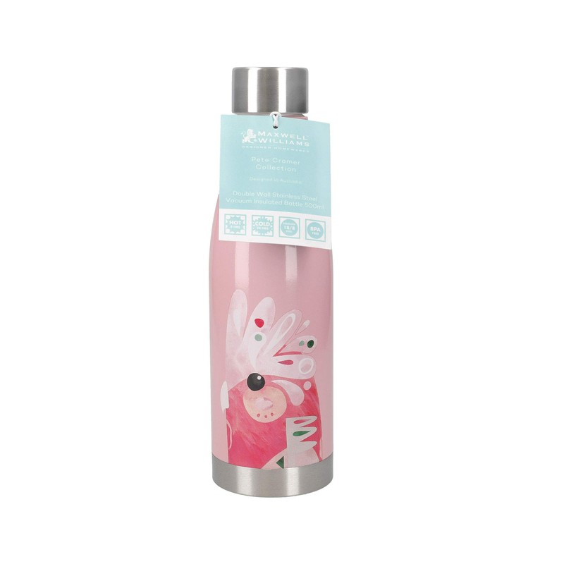 Maxwell & Williams Insulated Water Bottle, Galah Design, Pink, 500