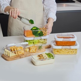 Felli Duo Loc Food Storage Container with Lids Airtight for Fridge Microwave Freezer, Stain Odor Free, Reusable On the Go Box Small + Large for Kitchen & Travel, Weekly Meal Plan (Meal Prep 6pk)