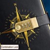 NectaRoy Travel Journal Notebook with Lock Diary with Code (Compass