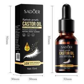 Serum De Ricino Crecimiento De Pestañas Y Cejas Sadoer