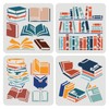 FINGERINSPIRE 4PCS Book Stencils for Painting 15x15cm Plastic PET Collection