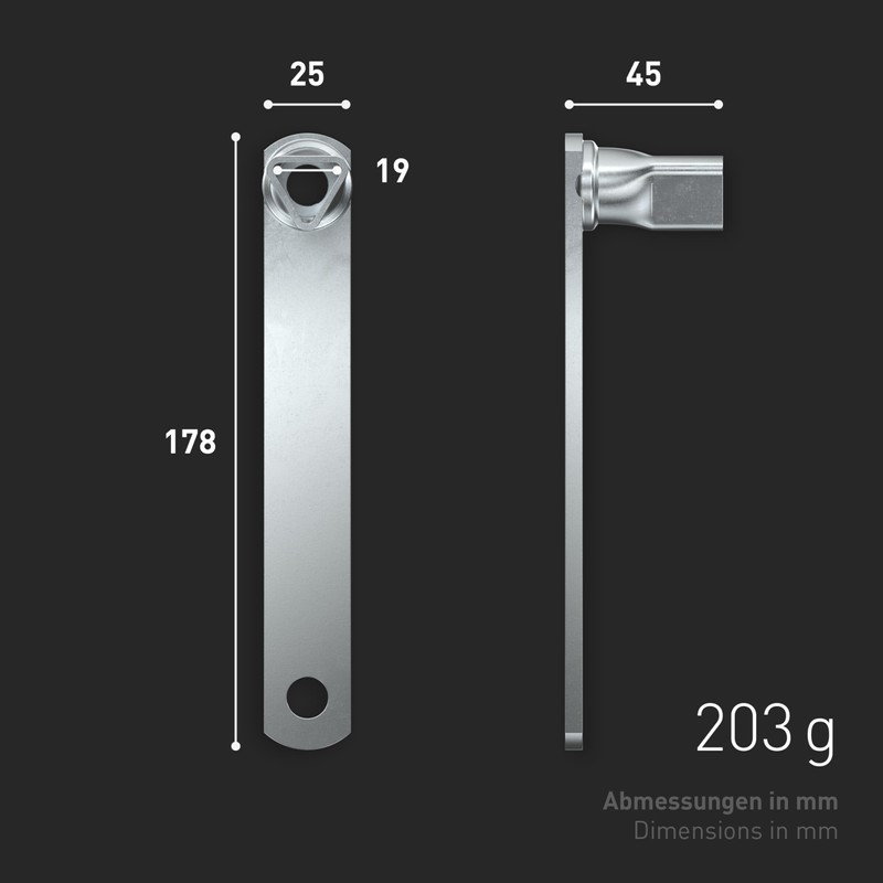 INBUS 73943 Triangular Key 19 mm - Made in Germany