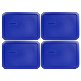 Pyrex 7210-PC 3-Cup Cadet Blue Plastic Food Storage Replacement Lid (4-Pack)