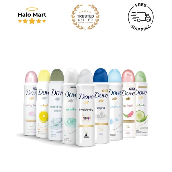 Invisible Dry Spray Antiperspirant, 150ml - 10 Pack of Alcohol-Free