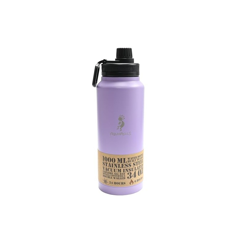 Aquapelli Viola Purple Vacuum Insulated Water Bottle, 34 oz