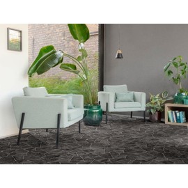 PVC Flooring Vinyl Flooring in Dark Quarry Stone Look, DIN A4 Sample Piece