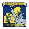 New York State Shaped Map Embroidered Patch, with Iron-On Adhesive