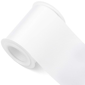 Humphrey's Craft 3 Inch White Double Faced Satin Ribbon - 5 Yards for Crafts Gift Wrapping Cutting Ceremony Decoration Sewing Christmas Tree Wedding and Dining Tables.