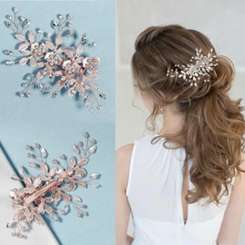 Bridal Hair Accessories Wedding Hair Clip for Brides, Handmade Rhinestone Hair Vine Wedding Head Pieces for Women and Bridesmaids Flower Girls