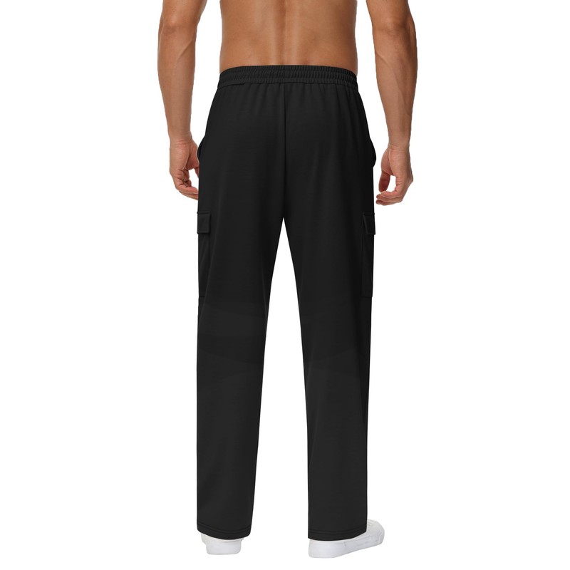 Neer 3 Pack Men's Cargo Sweatpants Baggy Open Bottom Straight
