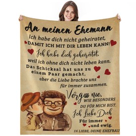 Bold And Brash Wedding Anniversary Gifts for Men, Cuddly Blanket for My Husband, Anniversary Wedding Anniversary Birthday Gifts Love Gifts for Him, Fleece Blanket Fluffy 150 x 130 cm