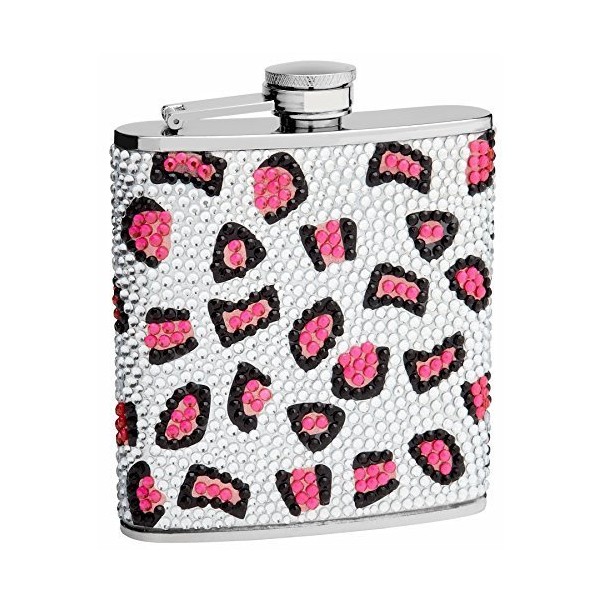 Top Shelf Flasks 6 oz. Leopard Pattern Hip Flask Made