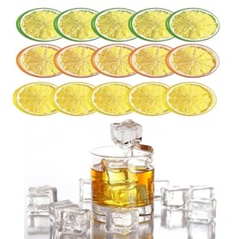 30 Square ice Cubes,15 Artificial Fruit Lemon Slices, Suitable for Home Kitchen Decoration Photography Props, Parties, Display cabinets, Crafts, Photography, Holiday Decoration