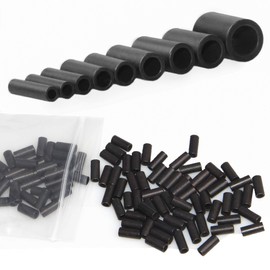 Shaddock Fishing Wire Single Barrel Crimp Sleeves Tube Matte Black Fishing Crimps for Rigs Fishing Line Leader Rigging Wire Connectors (3.3mm inside diameter-100pcs)