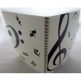 FunMusicOnline Music themed 20 Pockets Plastic Folder Display Book Soft Cover – White Treble Clef design