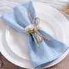 MLMC 8 Pack Blue Cloth Napkins Rustic Washable Cotton Linen