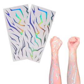 50 Pieces K-Style Demon Mark Tattoos for Theme Party Decorations, 2 Sheets Dark Concept Makeup Stickers, Mystic Hunter Symbols for Anime Cosplay, K-Pop Stage Look, Party Accessories