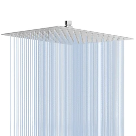 NearMoon Rain Shower Head, High Flow Stainless Steel Square Rainfall Shower, Waterfall Bath Shower Body Covering, Ceiling or Wall Mount (12 Inch, Chrome Finish)
